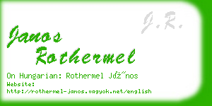 janos rothermel business card